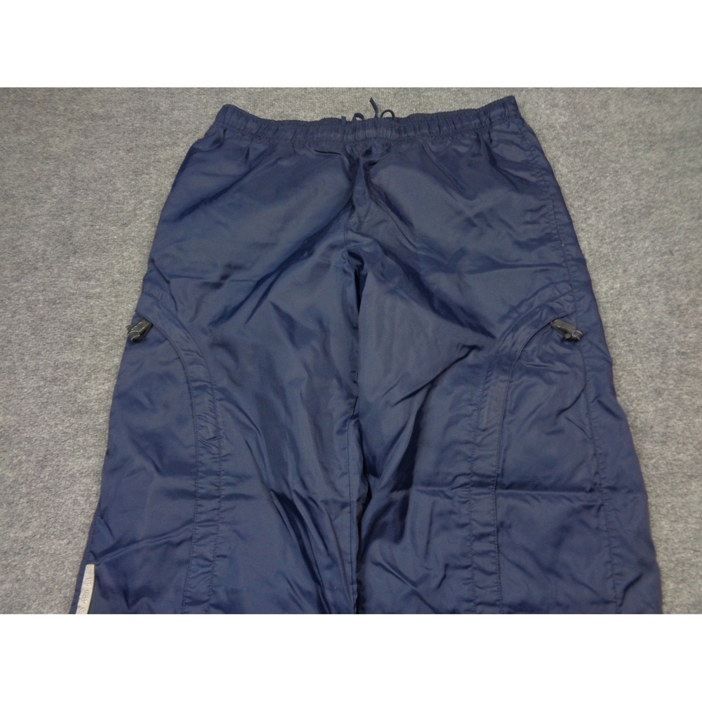 Vtg Nike Track Windbreaker Pants Mens L Blue Cargo Baggy Wide Leg Zip Lined Y2K - Picture 4 of 16